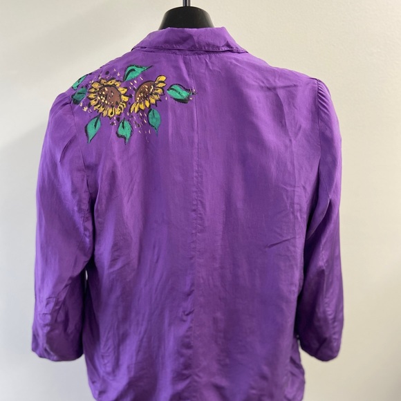 Beautiful Vintage Silk Painted Blazer - Picture 2 of 2